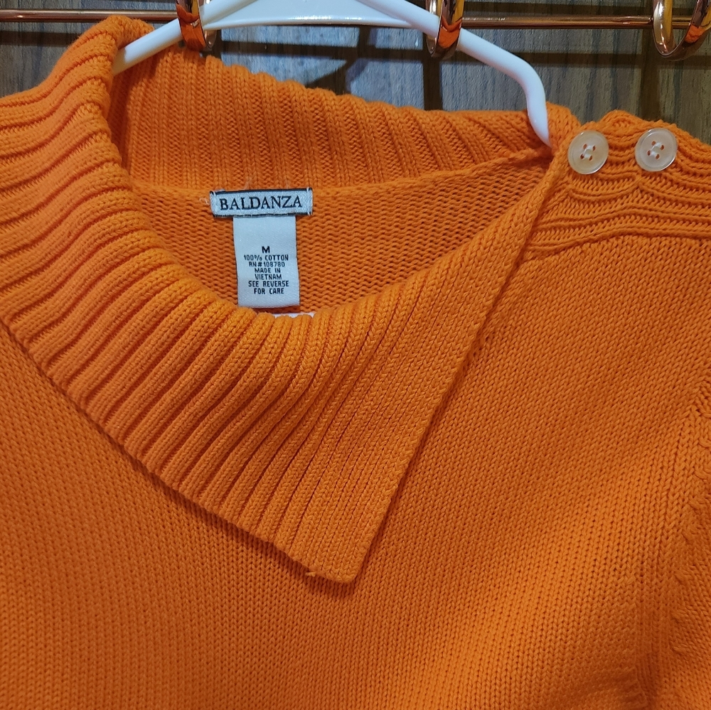 Fall Orange Scoop Neck Sweater
